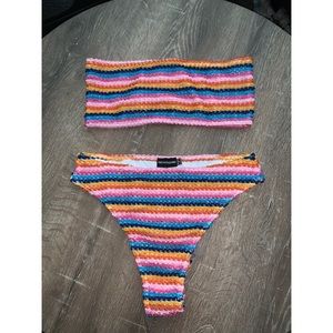 Knit Striped Bikini